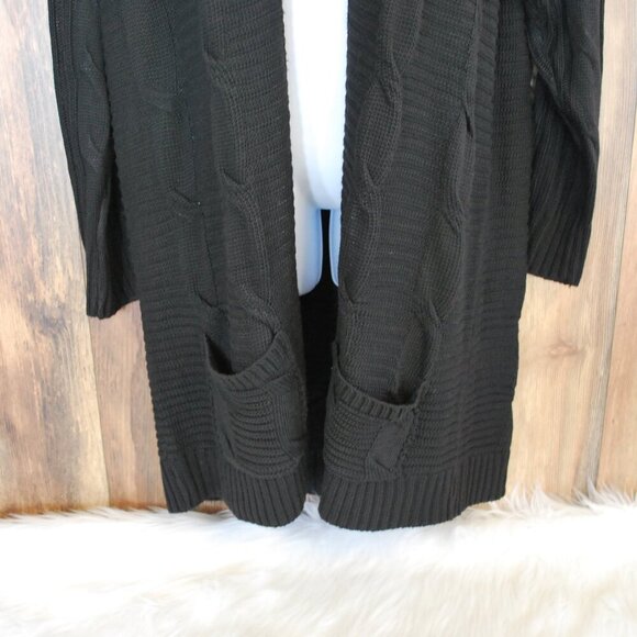 Allthreads XL Black Aspen Midweight Cable Knitted Cardigan - Picture 4 of 8